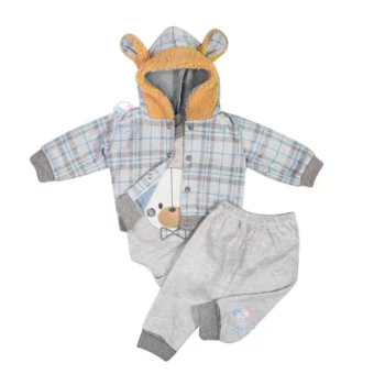 رسه تیکه کلاه دار چهارخونه BabYim